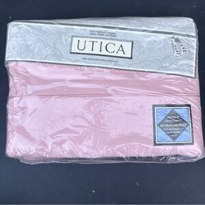 VTG Utica Western King Sheet Set Solid English Rose NEW SEALED